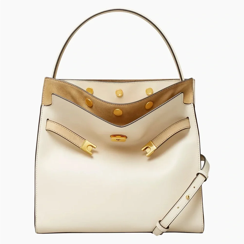 Like new Tory Burch Lee Radziwill Leather & Suede Double Bag $1,198
